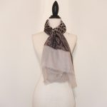 Langwerpige Sjaal met Leopard/Kant Print Beige-0