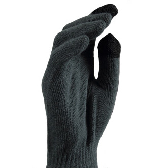 Gebreide Touchscreen Handschoenen Grijs met Zwart-0