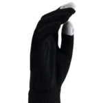 Gebreide Touchscreen Handschoenen Zwart met Wit-0