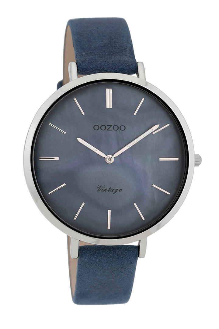 OOZOO Timepieces Horloge Vintage Donker Blauw Grijs | C9808