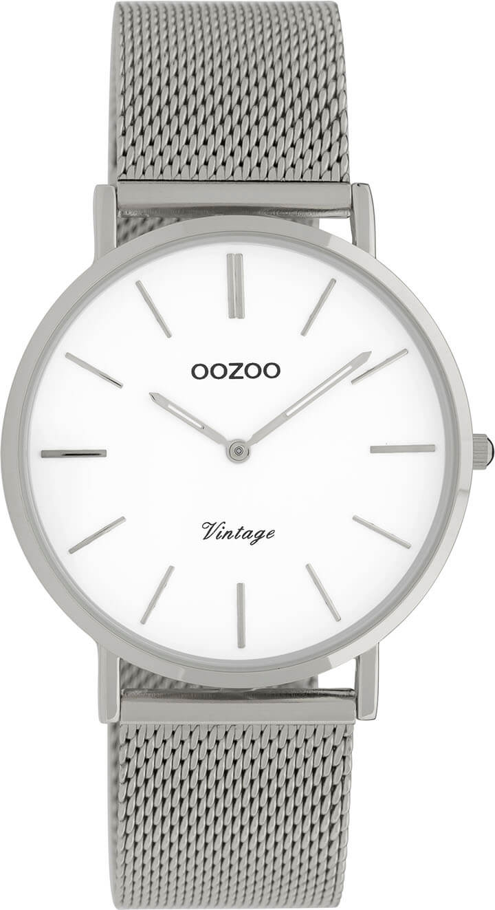 hart Beschuldigingen Bladeren verzamelen OOZOO Timepieces Horloge Vintage Zilver/Wit | C9902 | Shop Online