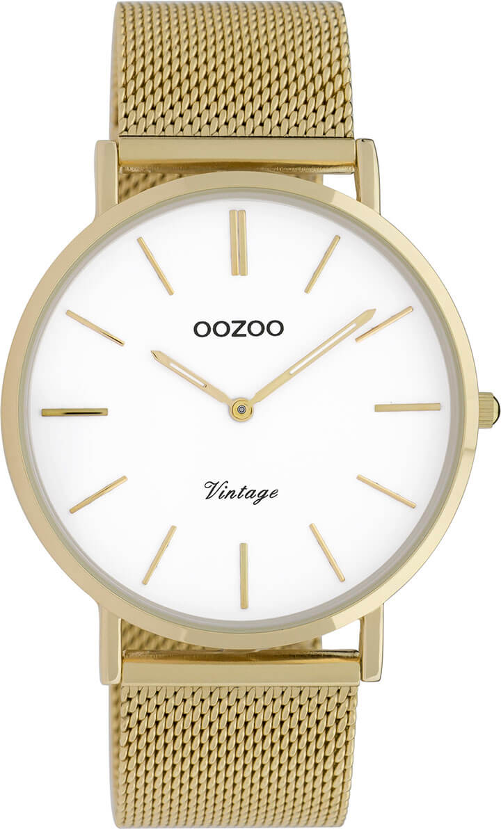 OOZOO Timepieces Horloge Vintage Goud Wit | C9909