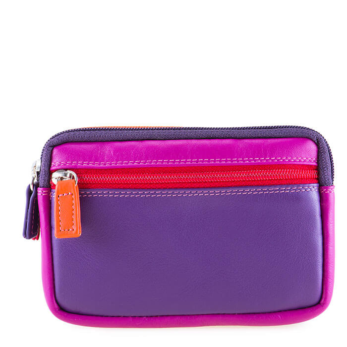 Mywalit Small Leather Double Zip Purse Sangria