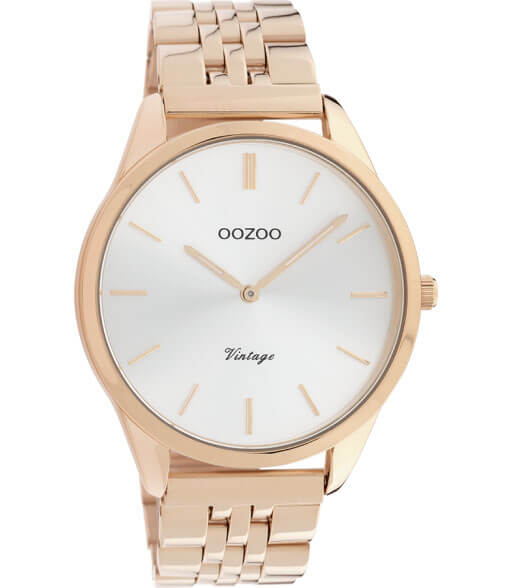 OOZOO Timepieces Horloge Vintage Rosé Goud Zilver | C9988