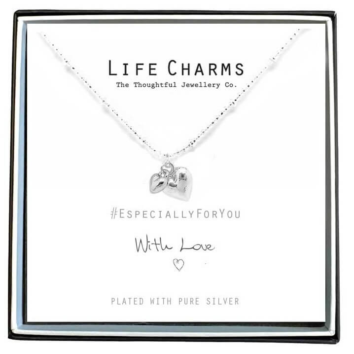 Life Charms Ketting met Giftbox Silver Puffed Hearts