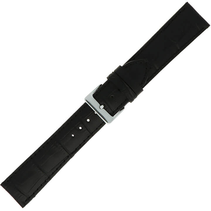 Pex Horlogebandje Croco Zwart 18mm