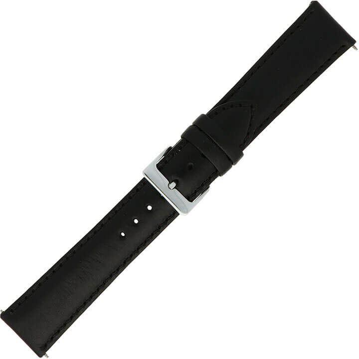 Pex Horlogebandje Stitched Zwart 18mm