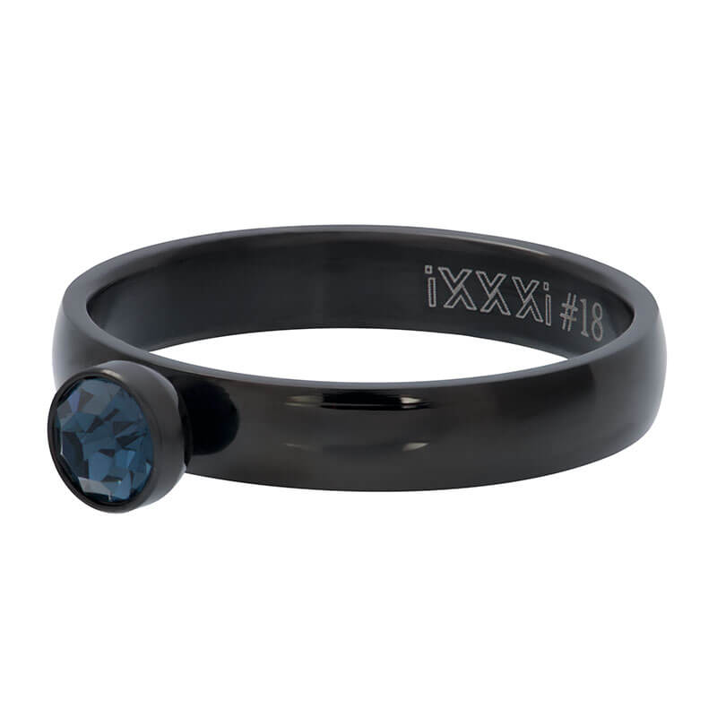 iXXXi Vulring Zirconia 1 Stone Blue Zwart | Maat 17