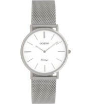 OOZOO Timepieces Horloge Vintage Zilver/Wit | C9903