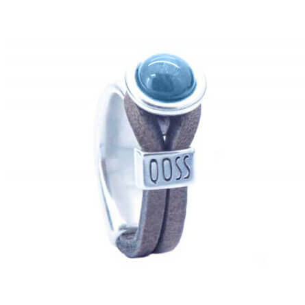 Qoss Taupe Ring Gwen Hemelsblauwe Bol - Maat XL