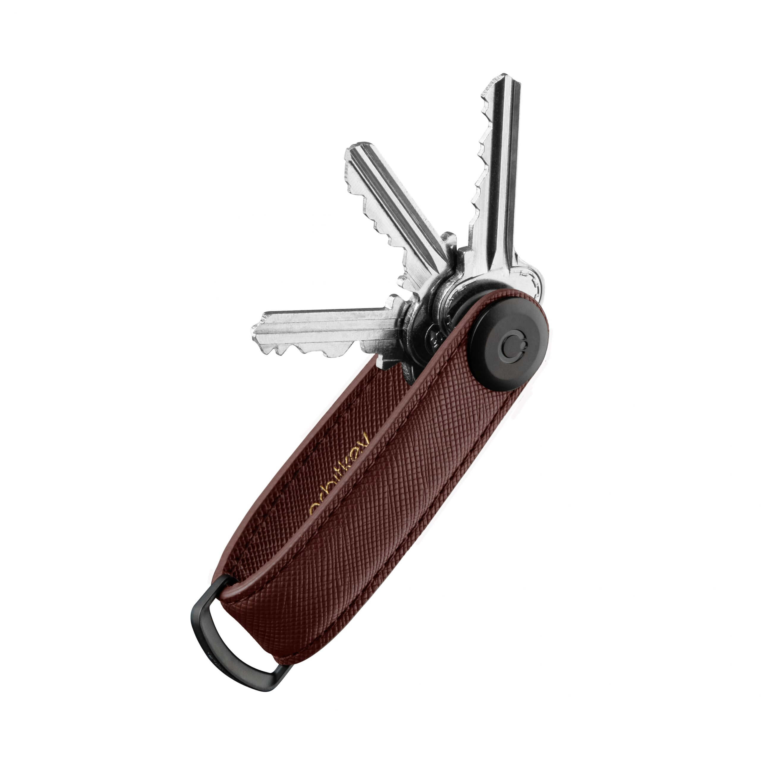 Orbitkey 2.0 Saffiano Leather Key Holder Dark Cherry | Shop Online