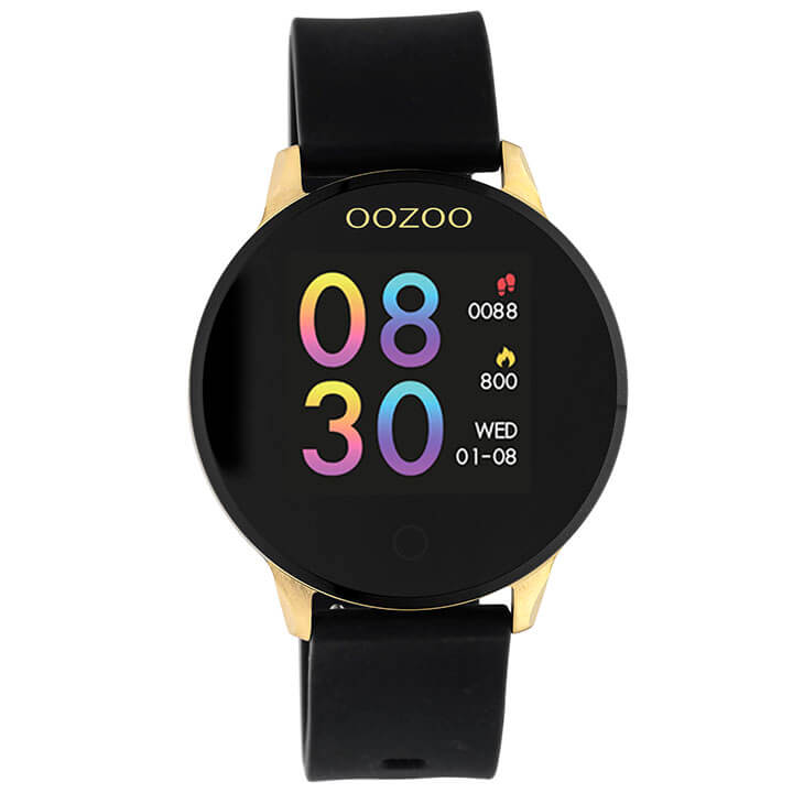 OOZOO Smartwatch Rubber Zwart/Goud | Q00120