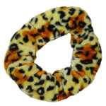 Scrunchie Haarelastiek Velvet Leopard Zand / Oranje