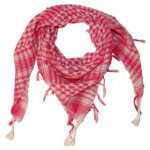 Vierkante Arafat Sjaal met Geruite Print Roze