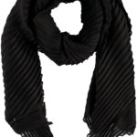 Sarlini Langwerpige Plisse Sjaal Zwart