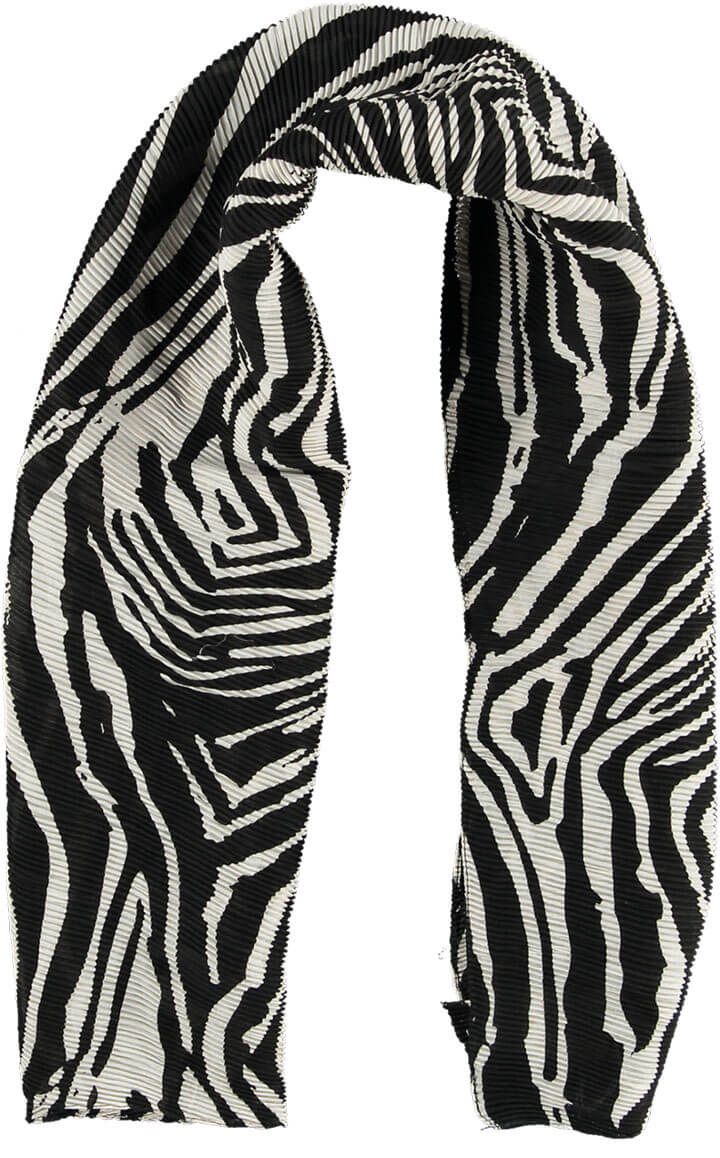 Sarlini Langwerpige Plisse Sjaal Zebra