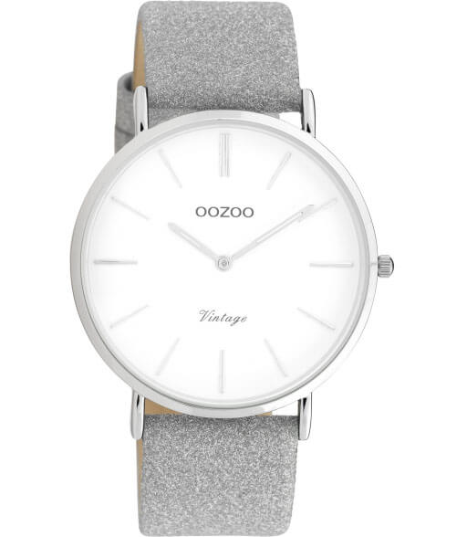 Karakteriseren niets te ontvangen OOZOO Timepieces Horloge Vintage Glitter Zilver/Wit | C20145
