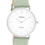 OOZOO Timepieces Horloge Vintage Glitter Groen/Wit | C20146
