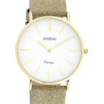 OOZOO Timepieces Horloge Vintage Glitter Goud/Wit | C20148