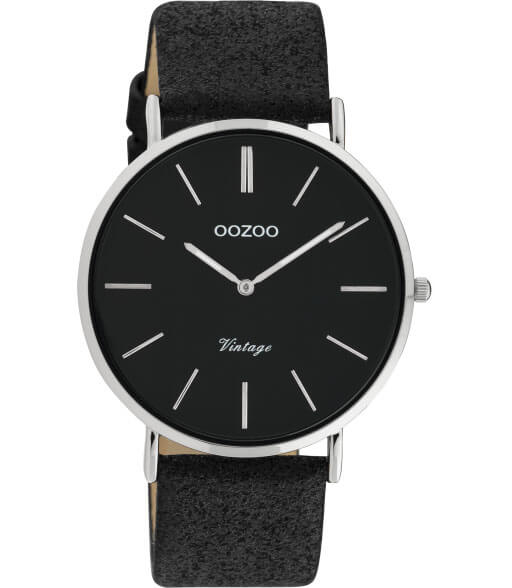 OOZOO Timepieces Horloge Vintage Glitter Zwart | C20153