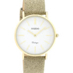 OOZOO Timepieces Horloge Vintage Glitter Goud/Wit | C20156