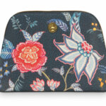 Pip Studio Toilettas Cosmetic Bag Triangle Medium Flower Festival Dark Blue