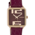 OOZOO Timepieces Horloge Croco Burgundy | C10368