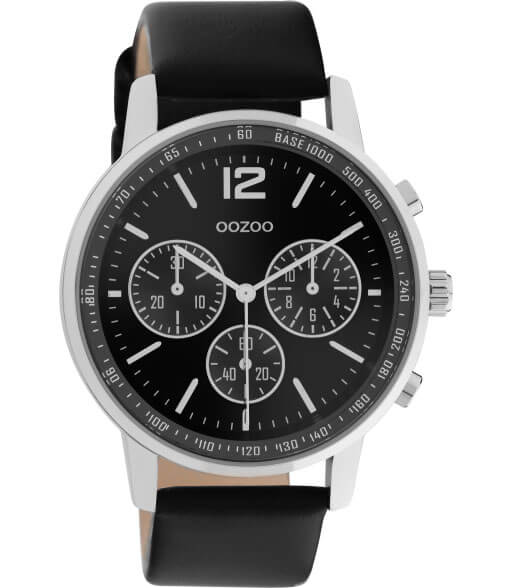 OOZOO Timepieces Horloge Zwart Zilver | C10813