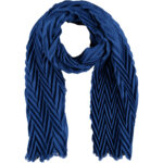 Sarlini Langwerpige Woven Plisse Sjaal Kobalt Blauw