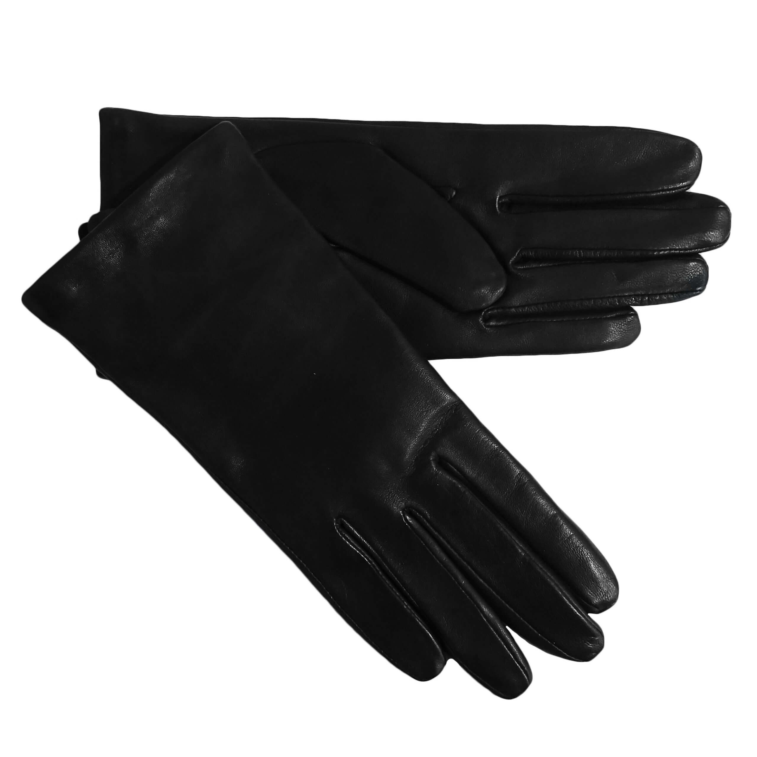 Accessoires Handschoenen Leren handschoenen Elegante Leren handschoenen \u201eW-8xpln7\u201c zwart 