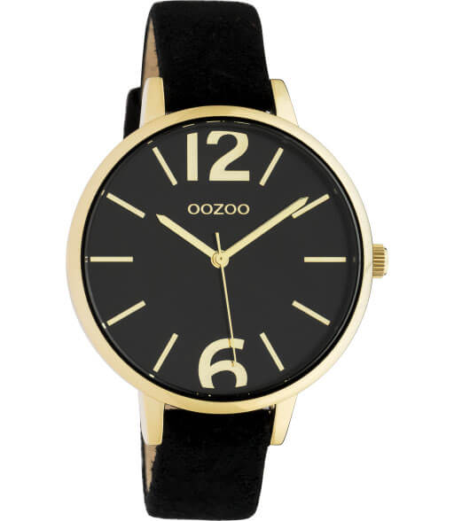 OOZOO Timepieces Horloge Zwart Goud | C10836