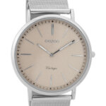 OOZOO Timepieces Horloge Zilver/Taupe | C9355