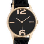 OOZOO Timepieces Horloge Black Croco | C10376