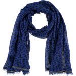 Sarlini Langwerpige Sjaal Dots Kobalt Blauw/Zwart