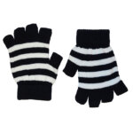 Zwart/Witte Vingerloze Handschoenen