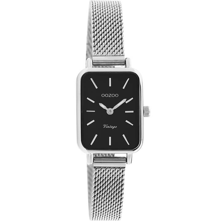OOZOO Timepieces Horloge Vintage Zilver Zwart | C20267
