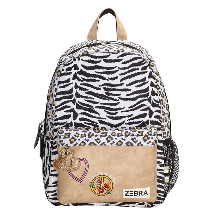 spel Hou op Gelach Zebra Trends Rugzak Zebra Wit/Beige |Shop Online | Snelle Levering