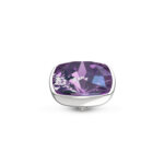 Melano Twisted Circular Steentje Crystal Purple Zilver