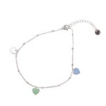 Go Dutch Label Enkelbandje met Hartjes Multi Zilver
