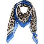 Sarlini Vierkante Sjaal Leopard Kobalt Blauw