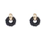 Day&Eve Oorbellen Beads Black Goud