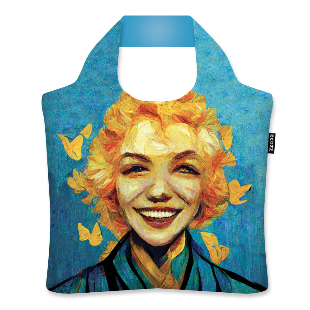 Ecozz - Marilyn Monroe - 100% gerecycled (rPet) – Öko-Tex - Voorzien van rits - Afsluitbaar - Opvouwbare boodschappentas - Waterresistant – Shopper - Eco-vriendelijk - Duurzaam