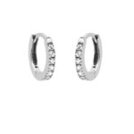 Karma Oorringen Plain Hoops Round Zirconia 13 mm Zilver