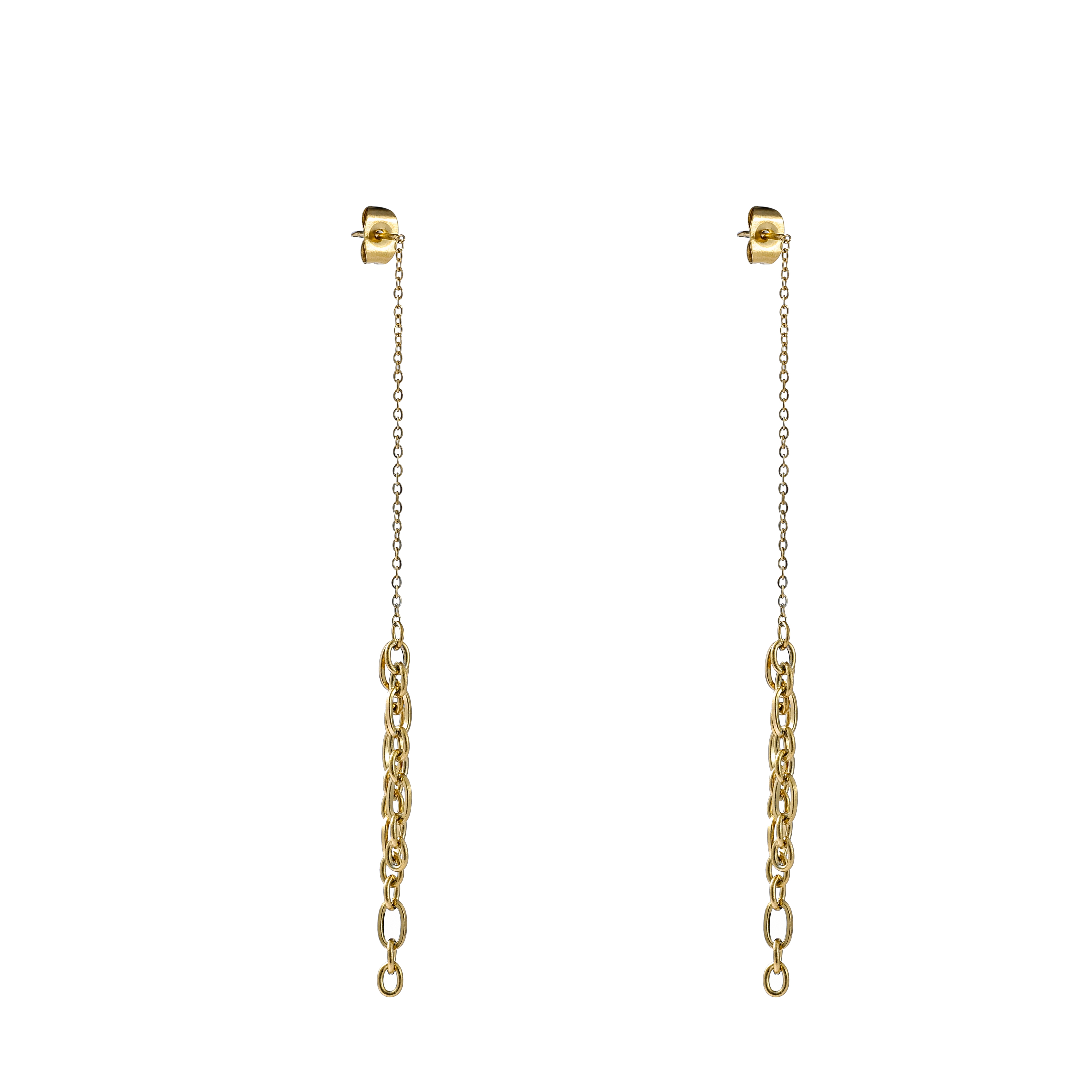 Day Eve Oorbellen Pull Trough Chunky Chain | Goud