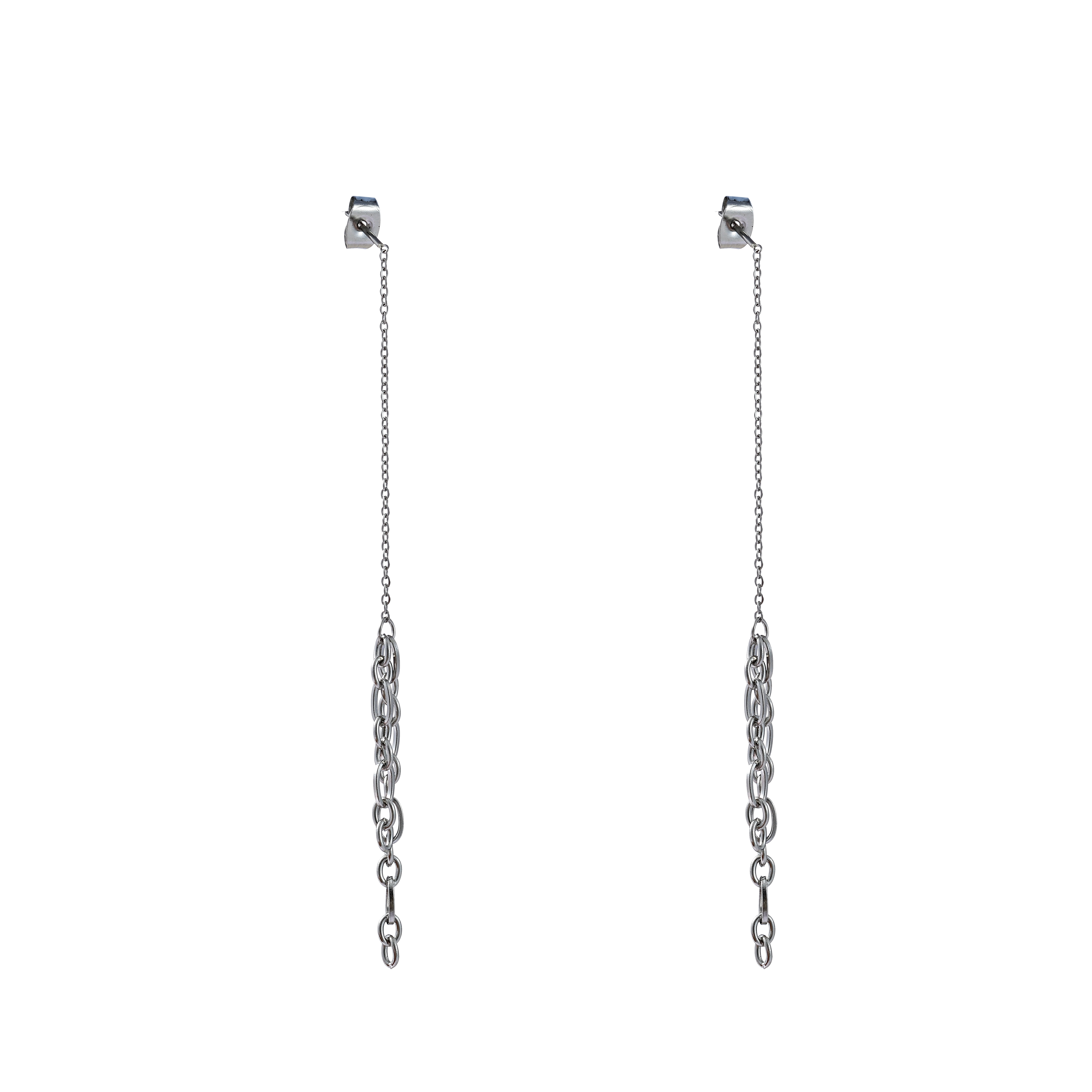 Day Eve Oorbellen Pull Trough Chunky Chain | Zilver