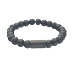 JOSH Heren Armband met Natuursteen Mat Zwart | 09313-BRA