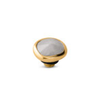 Melano Twisted Gemstone Cloud Steentje White Jade | Goud