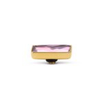 Melano Twisted Rectangle Steentje Pink | Goud