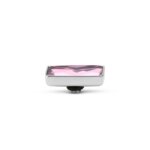 Melano Twisted Rectangle Steentje Pink | Zilver