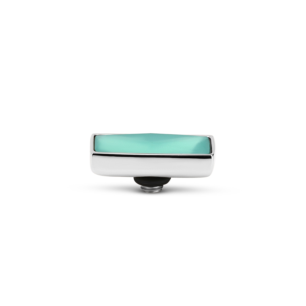 Melano Twisted Rectangle Steentje Turquoise | Zilver